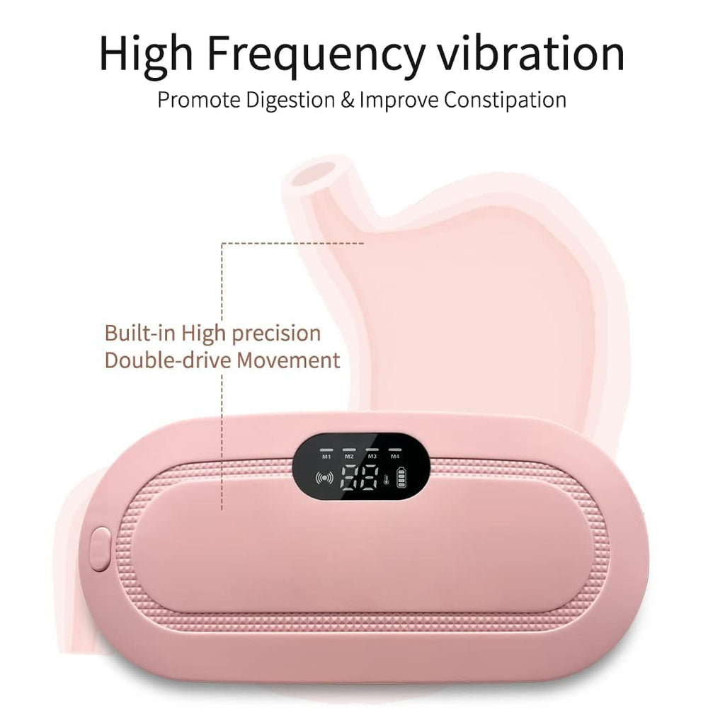 GSEL Portable Cordless Heating Pad for Menstrual Pain Relief | Adjustable 3 Heat & 4 Massage Modes | Rechargeable Belly and Back Warmer for Women | Period Cramp Relief Belt