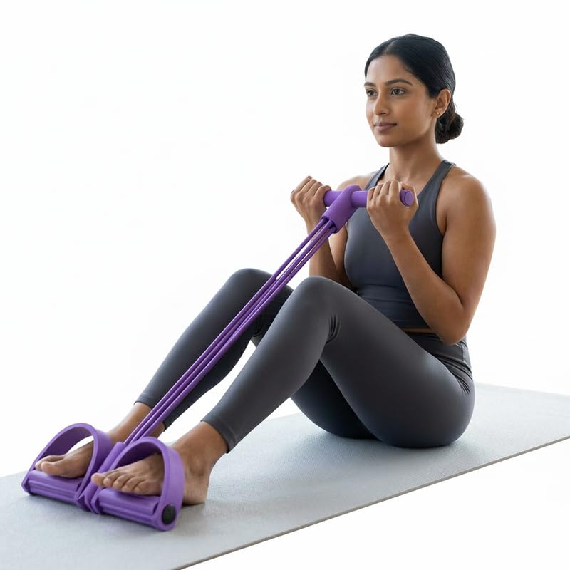 4 tube resistance band exerciser for abs and legs
