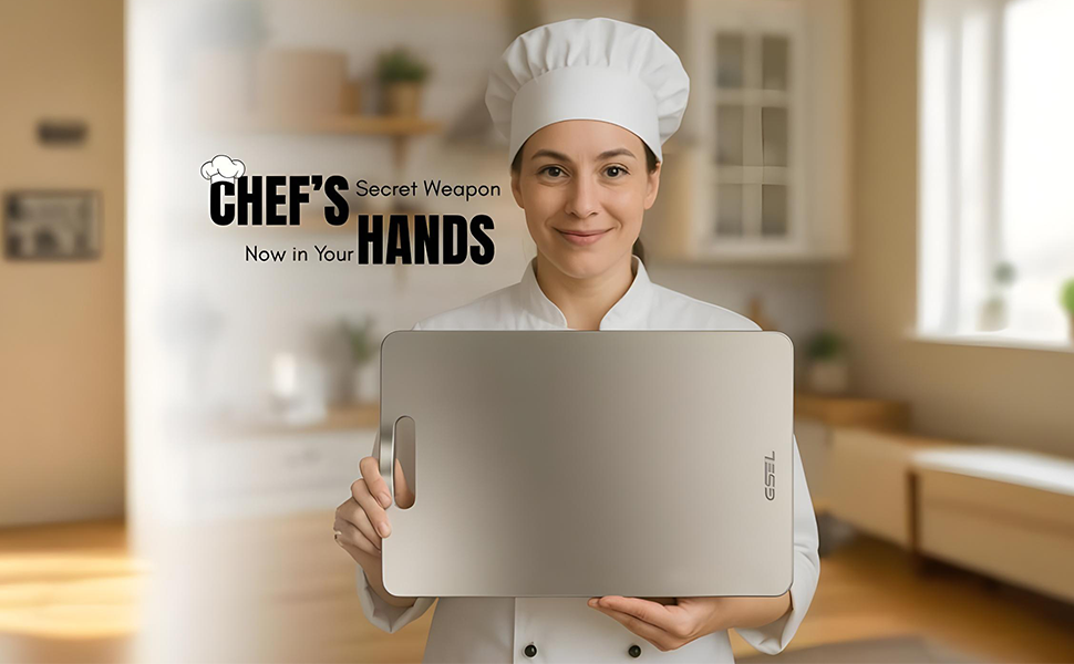 GSEL Stainless Steel Cutting Board – Premium Heavy-Duty Chopping Board for Vegetables, Fruits & Meat | Hygienic, Durable, Knife-Safe