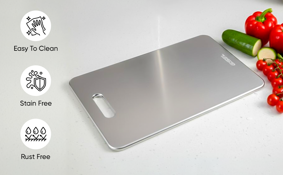 GSEL Stainless Steel Cutting Board – Premium Heavy-Duty Chopping Board for Vegetables, Fruits & Meat | Hygienic, Durable, Knife-Safe