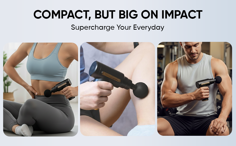GSEL Massage Gun for Pain Relief – Deep Tissue Muscle Massager with 6 Speeds & 4 Heads | Rechargeable Fitness Recovery Device