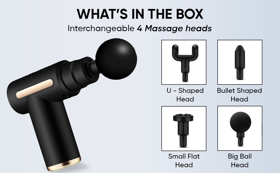 GSEL Massage Gun for Pain Relief – Deep Tissue Muscle Massager with 6 Speeds & 4 Heads | Rechargeable Fitness Recovery Device