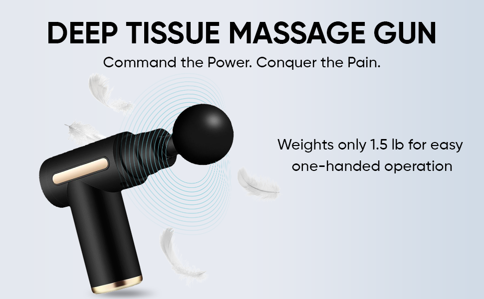 GSEL Massage Gun for Pain Relief – Deep Tissue Muscle Massager with 6 Speeds & 4 Heads | Rechargeable Fitness Recovery Device