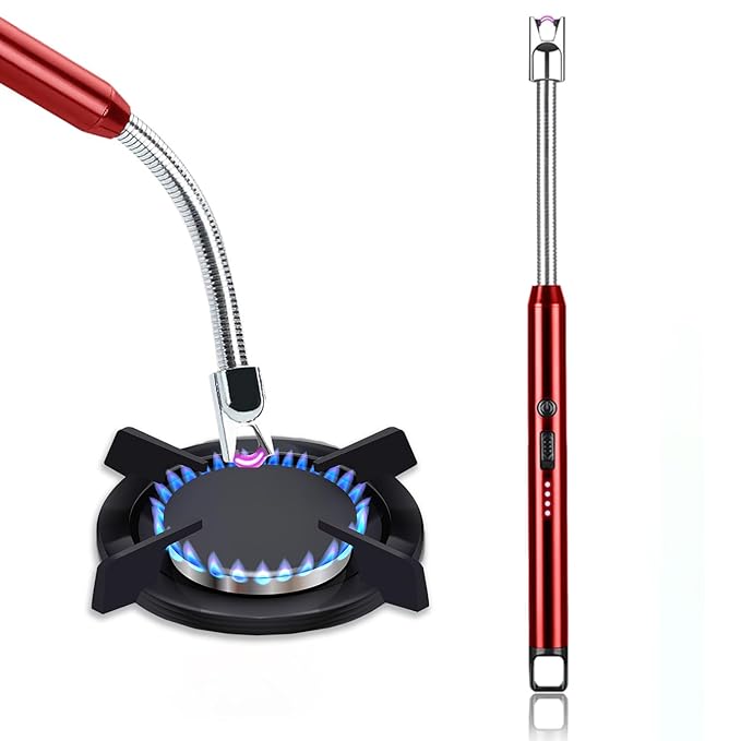 GSEL Electric Rechargeable Plasma Lighter – USB Windproof Gas Stove & Candle Lighter with 360° Flexible Neck