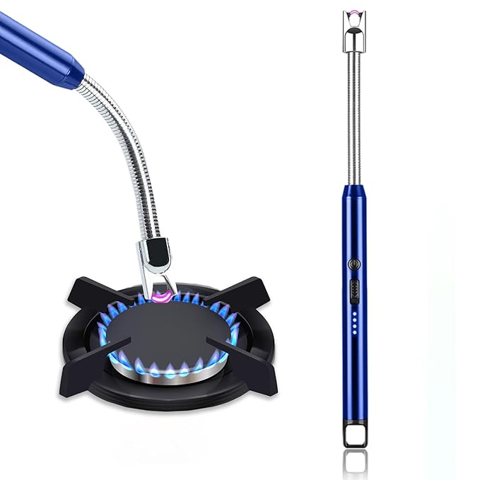 GSEL Electric Rechargeable Plasma Lighter – USB Windproof Gas Stove & Candle Lighter with 360° Flexible Neck