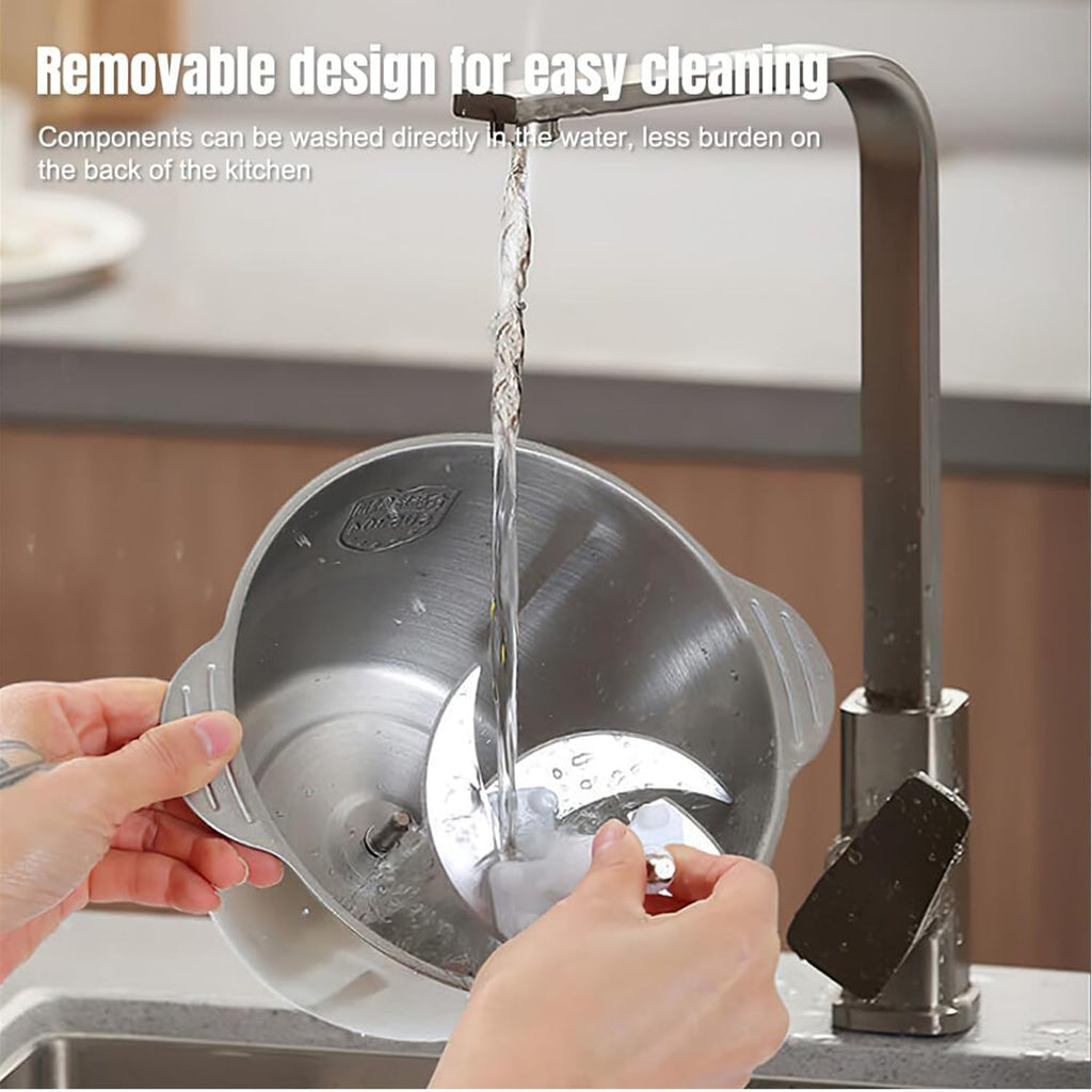 Electric Meat Chopper 250W 2L Stainless Steel | Food Processor for Meat, Vegetables & Nuts (4D Blade, 2 Speed)