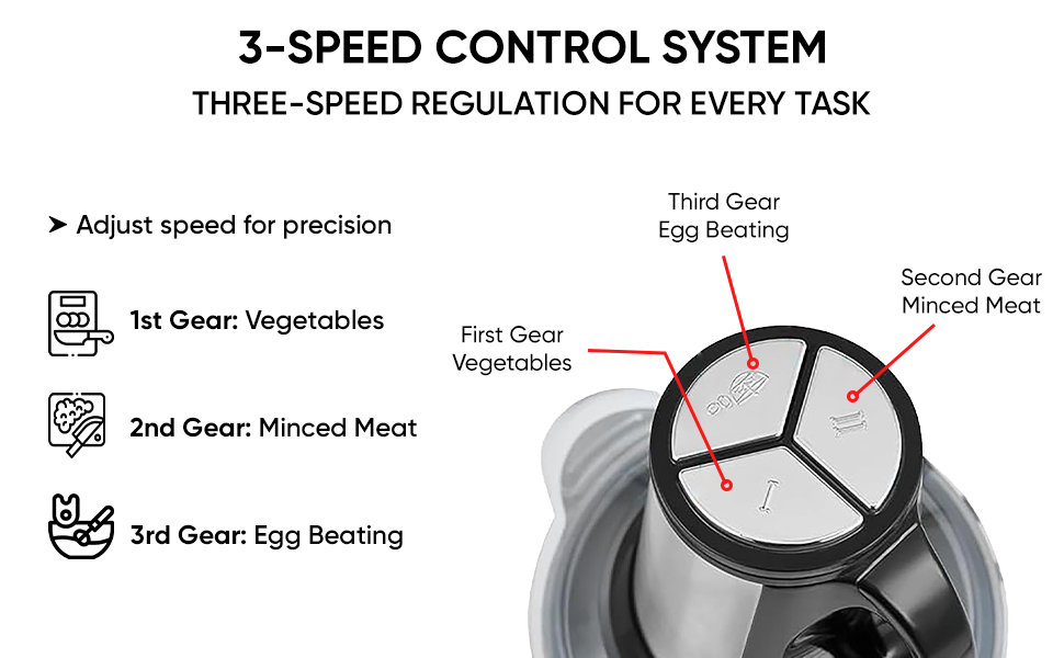 Electric Meat Chopper 250W 2L Stainless Steel | Food Processor for Meat, Vegetables & Nuts (4D Blade, 2 Speed)