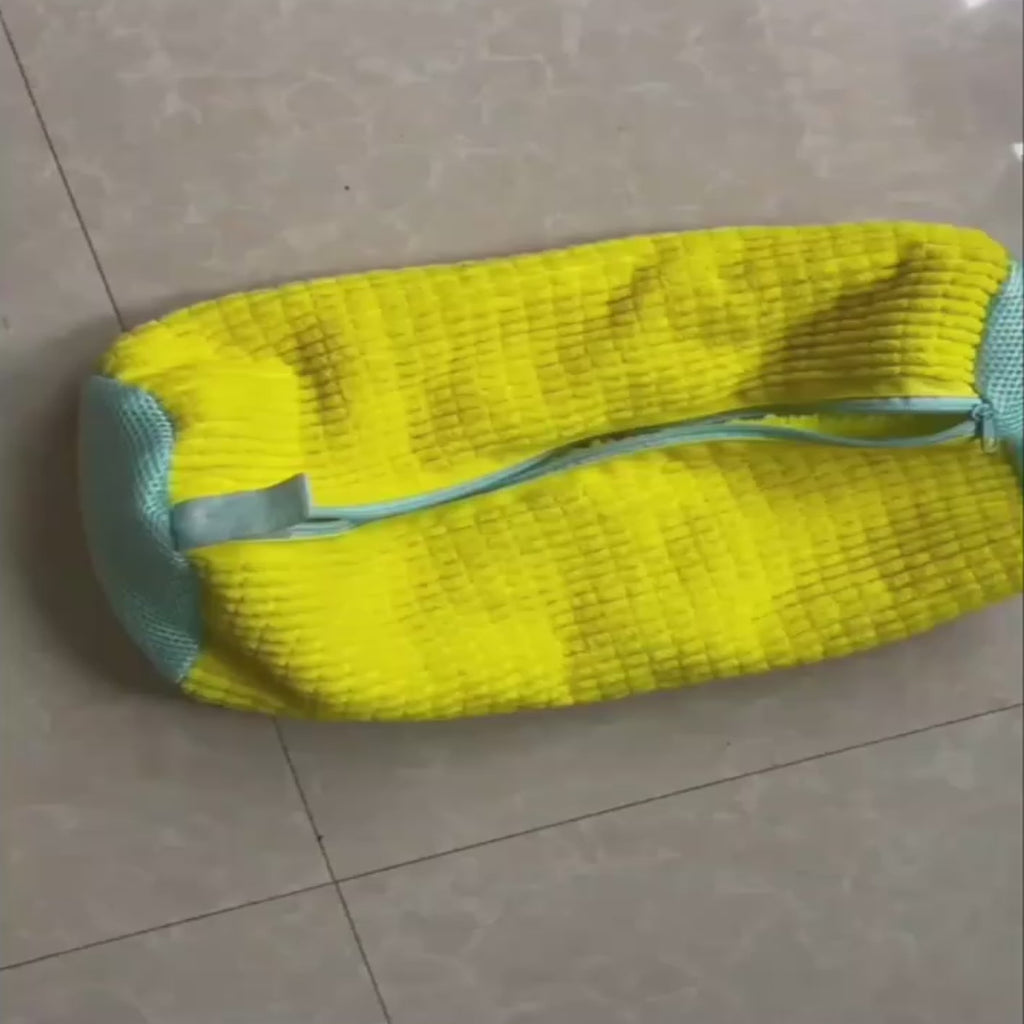Shoe Washing Machine Bag with Adjustable Shoe Trees – 360° Deep Cleaning Laundry Bag for Sneakers | Microfiber Shoe Wash Bag with Zipper