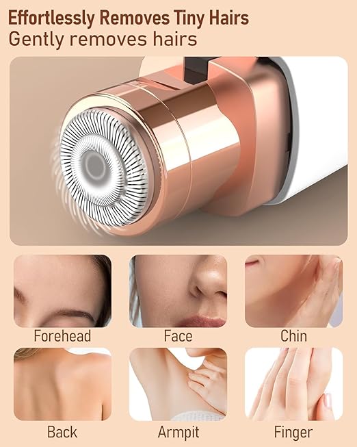 GSEL 2-in-1 Eyebrow Trimmer for Women – Painless Facial Hair Remover with LED Light