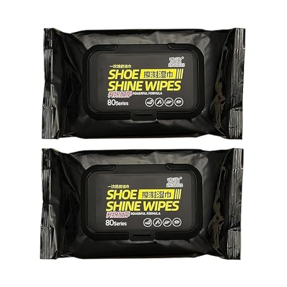 Shoe Cleaning Wipes Pack of 2 (80+80) – Instant Sneaker Cleaner Wipes | Quick Dirt & Stain Removal for Leather, Sneakers & Shoes | Portable Shoe Care Kit