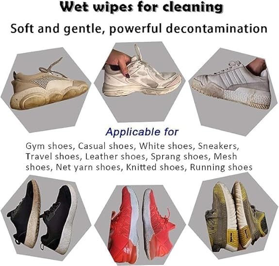 Shoe Cleaning Wipes Pack of 2 (80+80) – Instant Sneaker Cleaner Wipes | Quick Dirt & Stain Removal for Leather, Sneakers & Shoes | Portable Shoe Care Kit