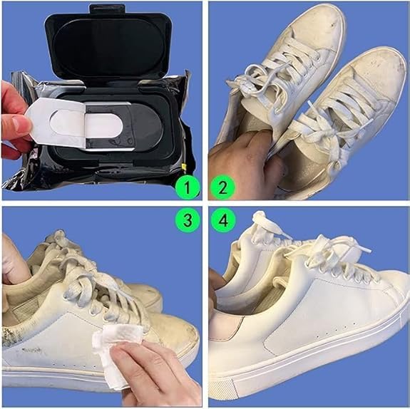 Shoe Cleaning Wipes Pack of 2 (80+80) – Instant Sneaker Cleaner Wipes | Quick Dirt & Stain Removal for Leather, Sneakers & Shoes | Portable Shoe Care Kit